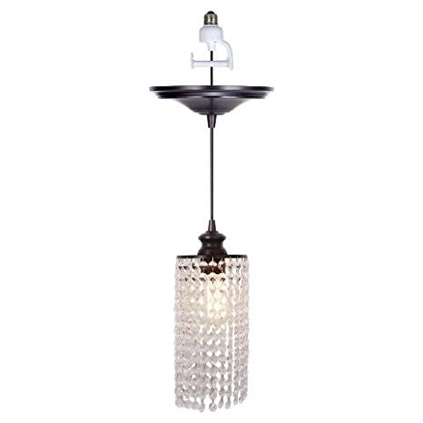 Worth Home Products Instant Screw In Pendant Light with Clear Glass Shade