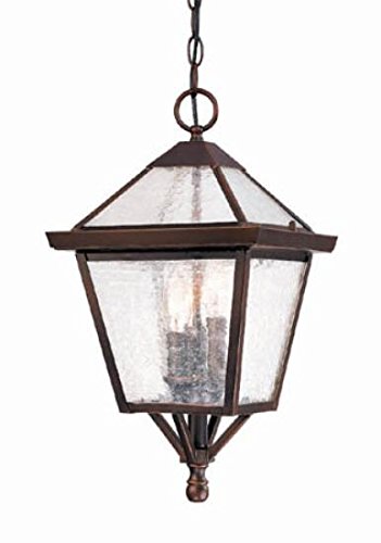 Acclaim 7616ABZ Bay Street Collection 3-Light Outdoor Light Fixture Hanging Lantern, Architectural Bronze