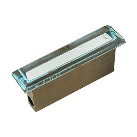 Best Quality Lighting LV54VRD Brass Constructed Outdoor Step Light with Clear Glass Shade, Green Verde Finish