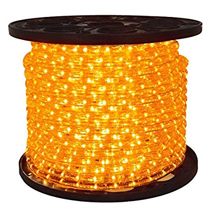 1/2 in. - LED - Amber - Rope Light - 2 Wire - 120 Volt - 150 ft. Spool - Clear Tubing with Amber LEDs - LED-DL-AM-150