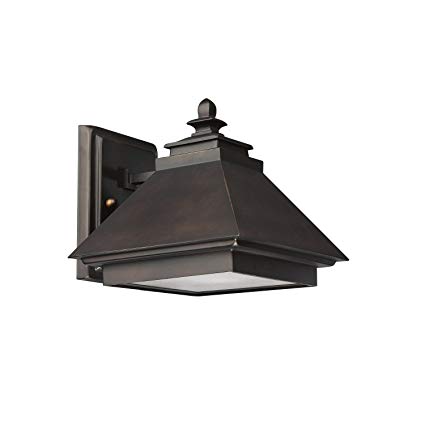 Capital Lighting 9091BB 1-Light Outdoor Wall Lantern-Dark Sky, Burnished Bronze with Rust Scavo Glass and Acid-Washed Glass Lens