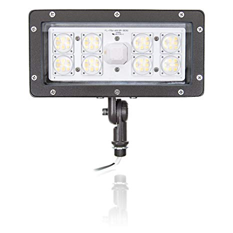 Bulb Daddy LED Flood Light, 1/2 Knuckle Mount, 70W (150-400W High Pressure Sodium/Metal Halide Equivalent), 7100 Lumens, 5000K, Waterproof IP65 Rated, UL Listed, Brown