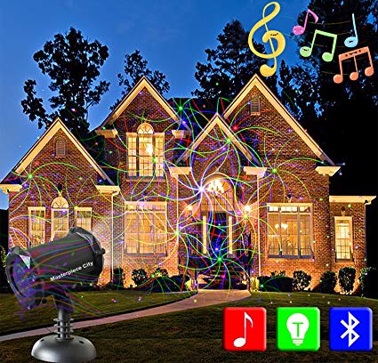 Masterpiece City Bluetooth Speaker Music Laser Light (See Video),Red Green and Blue, Indoor and Outdoor, IP65 Waterproof, Christmas, Birthday, Wedding, Parties, All Occasions