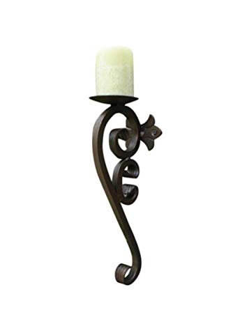 Shoreline Handmade Iron Wall Mounted Candle Holder/Sconce for Interior/Exterior use.-Bronze