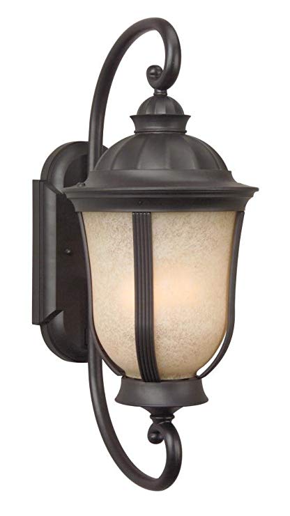 Craftmade Z6100-92 Wall Lantern with Tea-Stained Scavo Glass Shades, Oiled Bronze Finish