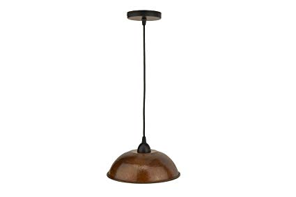 Premier Copper Products L100DB 10-1/2-Inch Hand Hammered Copper Dome Pendant Light, Oil Rubbed Bronze