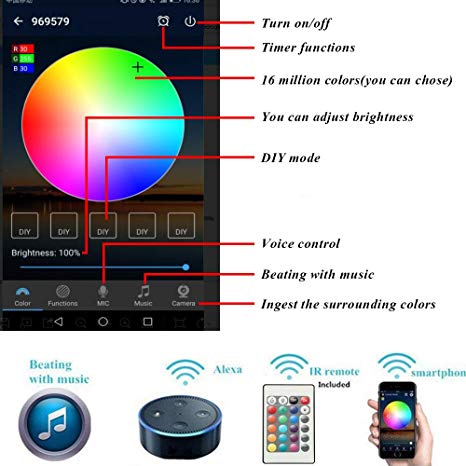 APP Controlled RGB Led Step Lights, FVTLED 10pcs Security Driveway Lights Low Voltage Outdoor WiFi Remote Control Light Work with Alexa Google Home IFTTT