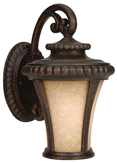 Craftmade Z1204-112 Wall Lantern with Antique Scavo Glass Shades, Bronze Finish