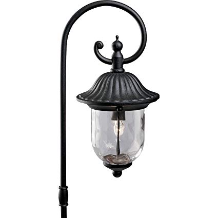 Progress Lighting P5275-31 12-Volt Die Cast Path Light with Clear Water Glass, Black