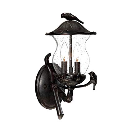 Acclaim 7551BC/SD Avian Collection 2-Light Wall Mount Outdoor Light Fixture, Black Coral