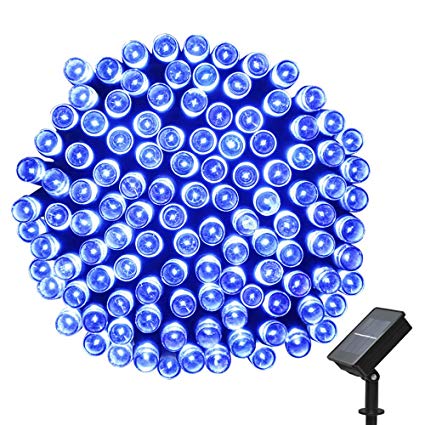 easyDecor Solar String Lights 200 LED Waterproof 72ft 8 Modes Solar Powered Christmas String Lights for Outdoor Home Patio Path Party Lawn Garden Wedding Holiday Decoration (Blue) (1)