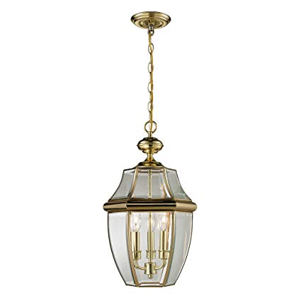 Cornerstone Lighting 8603EH/85 Ashford 3 Light Exterior Hanging Lantern, Antique Brass