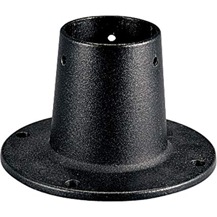 Progress Lighting P8748-31 Surface Mount Post Adapter for Surface Mounting Round, 3-Inch Bottom O.D. Posts with Anchor Bolts and Set Screws Included, Black