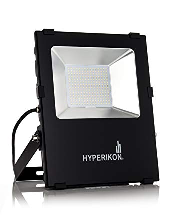 Hyperikon LED Flood Light, 150W (750W Equivalent), 5000K (Crystal White Glow), Waterproof, IP65 Waterproof, 120-277v, Instant On, UL and DLC