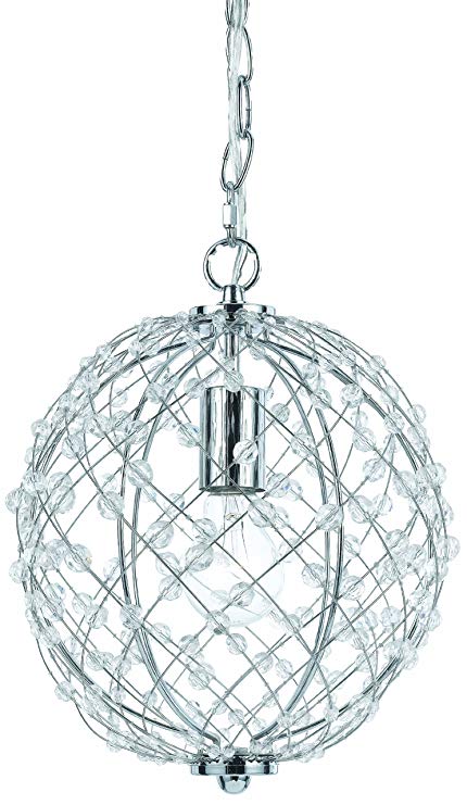 AF Lighting 8284-1H Small Round Silver Web Pendant