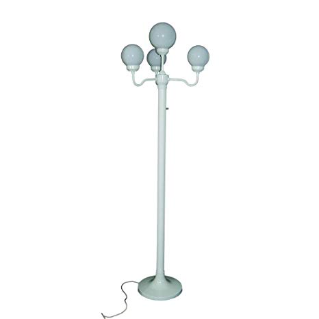 Polymer Products 1601-01517 Four Head Stand - White & White Globes