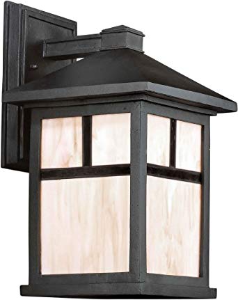 Forte Lighting 1873-01 Craftsman / Mission 1 Light Outdoor Wall Sconce from the, Black