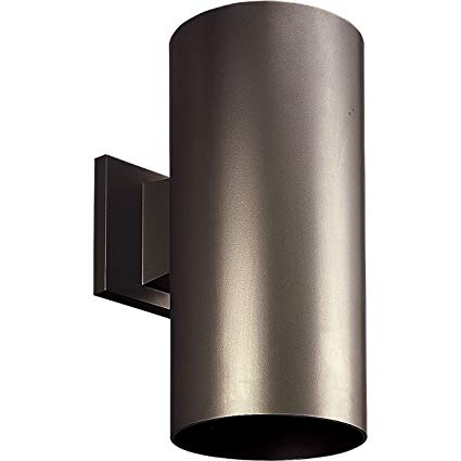 Progress Lighting P5641-20 6-Inch Cylinder with Heavy Duty Aluminum Construction and Die Cast Wall Bracket Powder Coated Finish UL Listed For Wet Locations, Antique Bronze